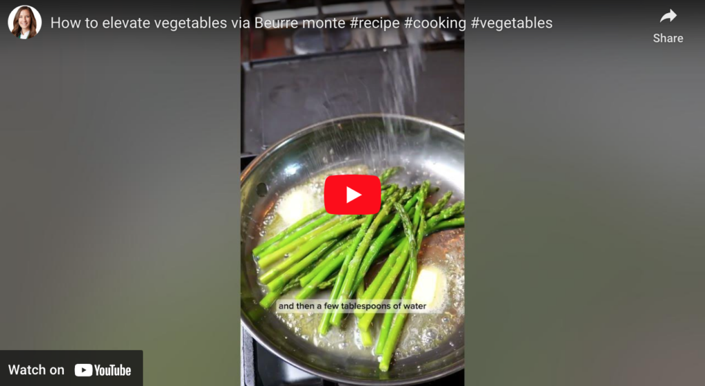 How to elevate vegetables via Beurre monte #recipe #cooking #vegetables